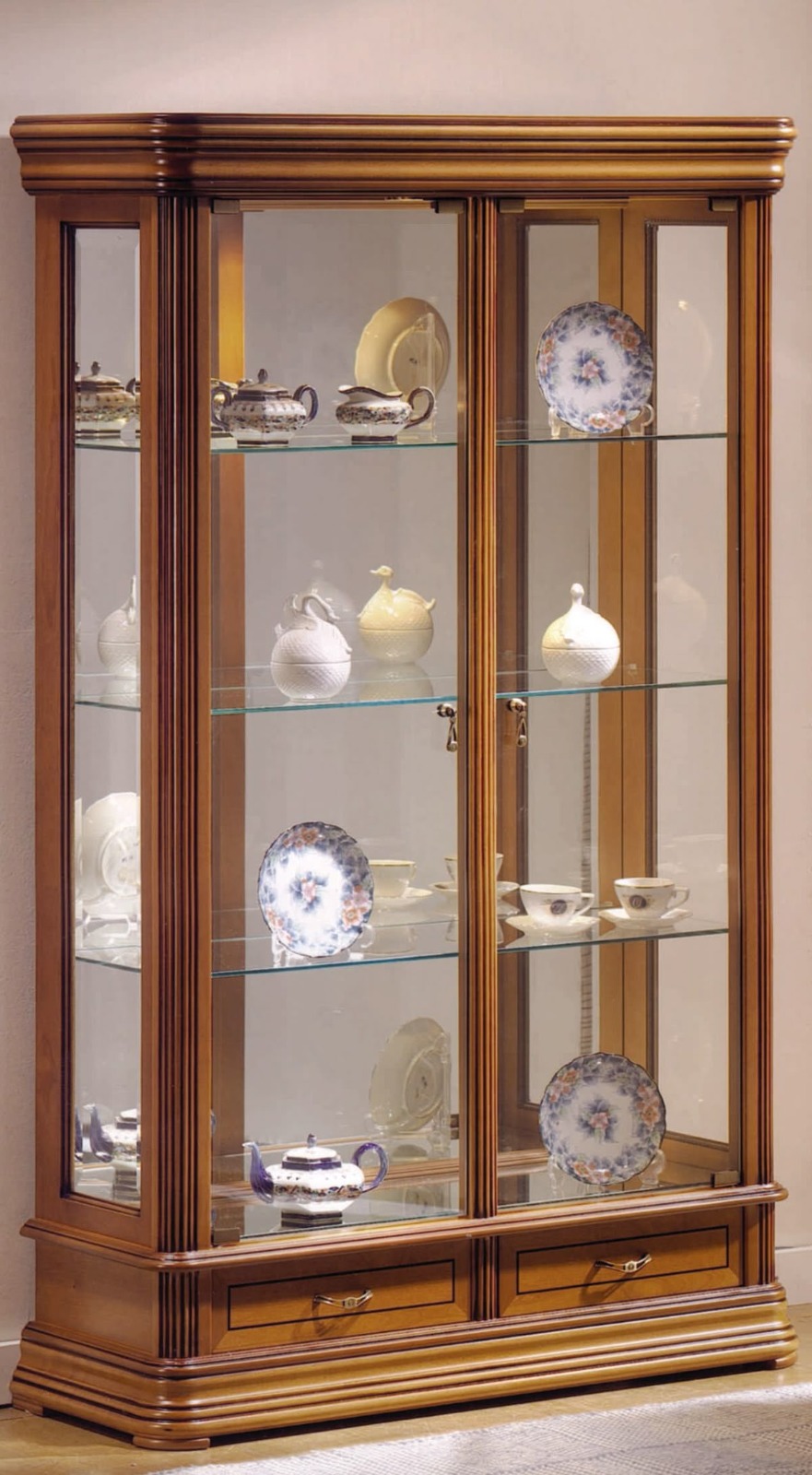NS011 Carved Wooden crockery Almirah — Designed Carved Wooden Crockery Almirahs by NS Furniture Saharanpur