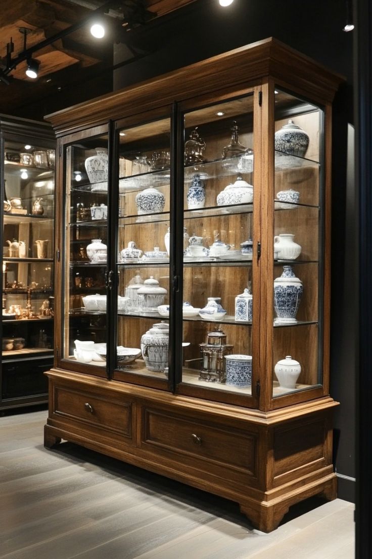 NS021 Carved Wooden crockery Almirah — Designed Carved Wooden Crockery Almirahs by NS Furniture Saharanpur