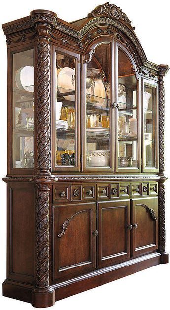 NS028 Carved Wooden crockery Almirah — Designed Carved Wooden Crockery Almirahs by NS Furniture Saharanpur